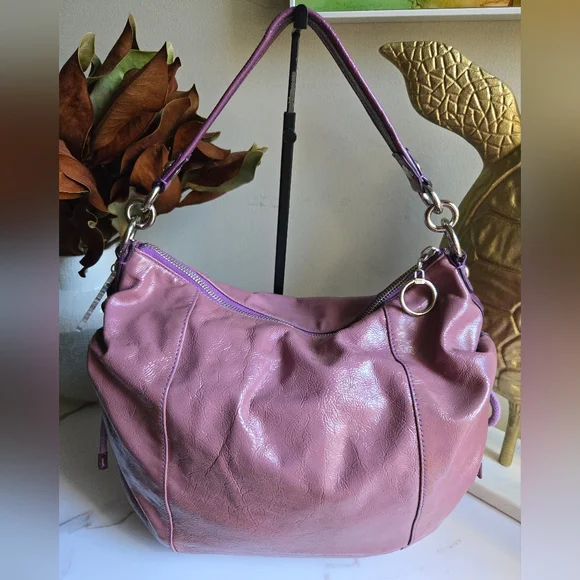 GUC Vintage Coach Poppy Pink Patent Leather Shoulder Hobo Bag